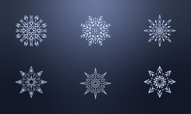 Premium Vector | Set of elegant snowflake