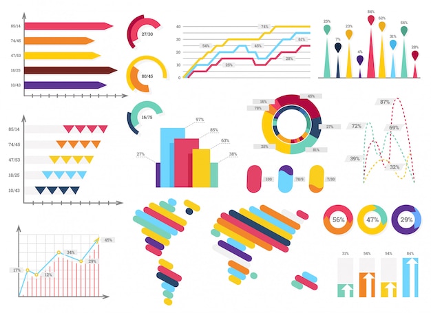 Premium Vector | Set elements of infographics. info bars, graphycs