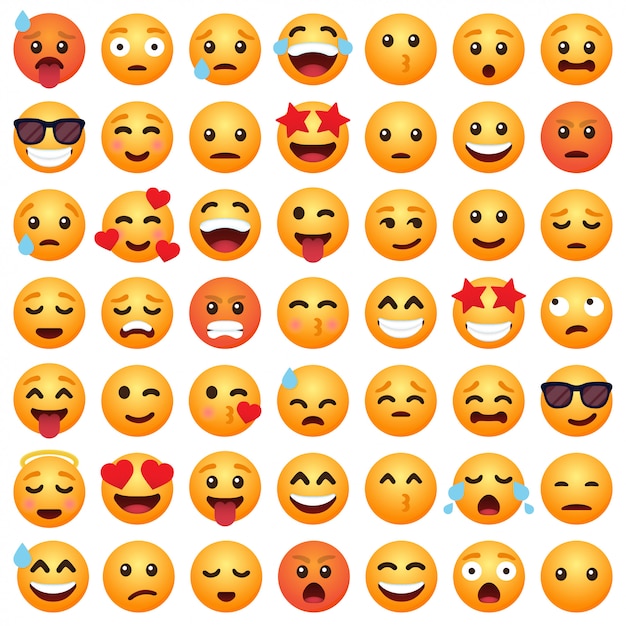 Premium Vector | Set of emoticon cartoon emojis smile for social media