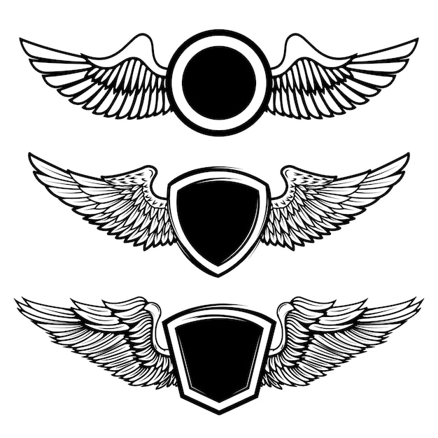 Download Free Set Of The Empty Emblems With Wings Elements For Logo Label Use our free logo maker to create a logo and build your brand. Put your logo on business cards, promotional products, or your website for brand visibility.