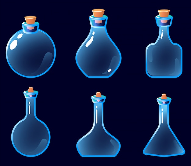 Premium Vector Set Of Empty Potion Bottle Icon For Game Ui Asset Elements