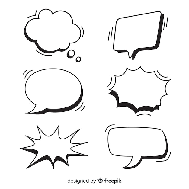 Download Free Vector | Set of empty speech bubbles for comics