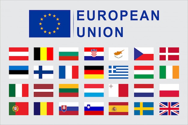 Download Set of european union flag countries | Premium Vector