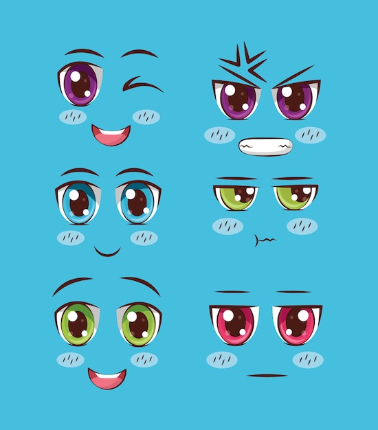Download Free Set Of Faces Anime Free Vector Use our free logo maker to create a logo and build your brand. Put your logo on business cards, promotional products, or your website for brand visibility.