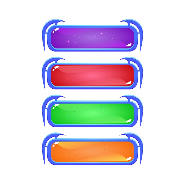 Premium Vector | Set of fantasy jelly button in various colors for game ...