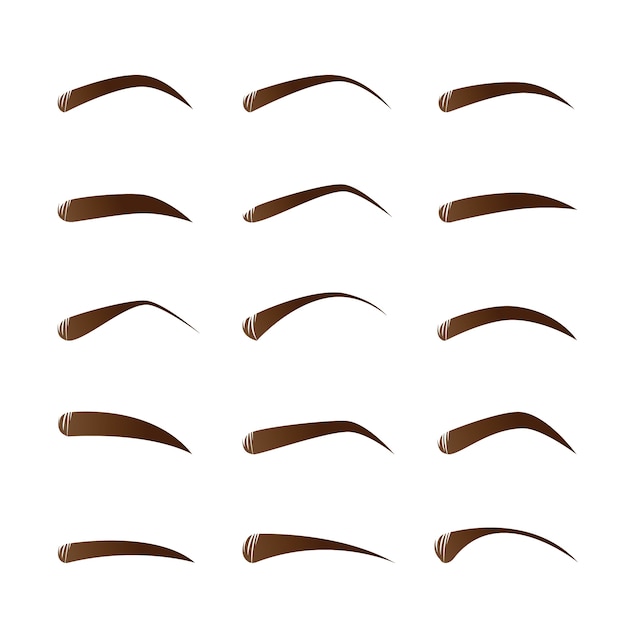 Premium Vector Set Of Female Eyebrows In Different Shapes And Types 3610