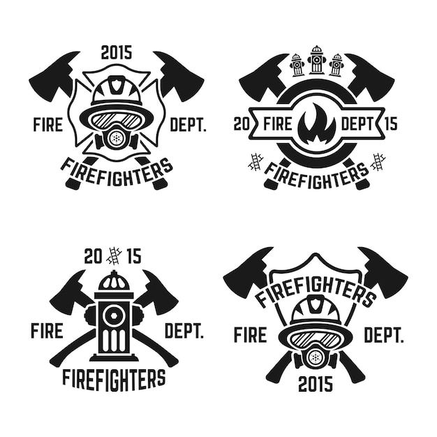 Download Free Set Of Fire Department Monochrome Labels On White Premium Vector Use our free logo maker to create a logo and build your brand. Put your logo on business cards, promotional products, or your website for brand visibility.