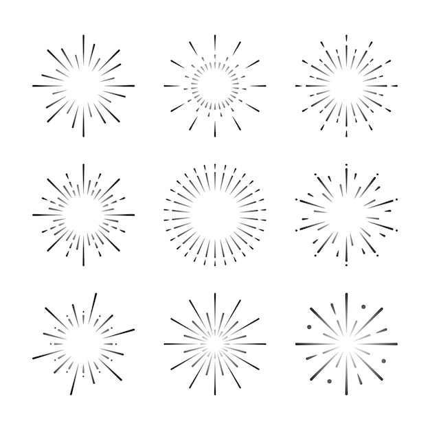 Set of firework explosion vectors Free Vector