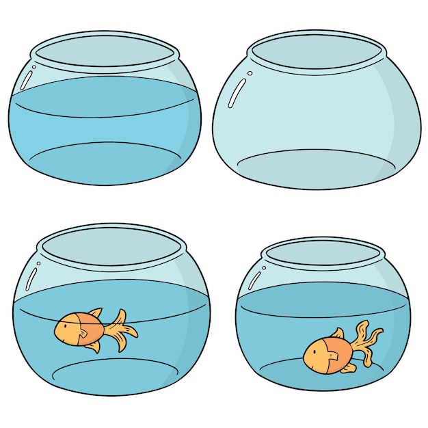 Download Set of fish bowl | Premium Vector