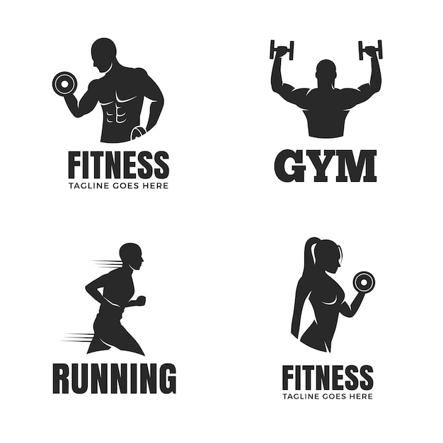 Download Free Set Of Fitness Logo Templates Isolated On White Background Use our free logo maker to create a logo and build your brand. Put your logo on business cards, promotional products, or your website for brand visibility.