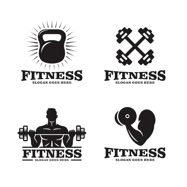 Download Free Set Of Fitness Logo Premium Vector Use our free logo maker to create a logo and build your brand. Put your logo on business cards, promotional products, or your website for brand visibility.