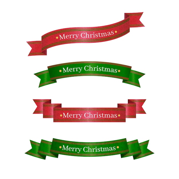 Free Vector  Set of flat christmas ribbons