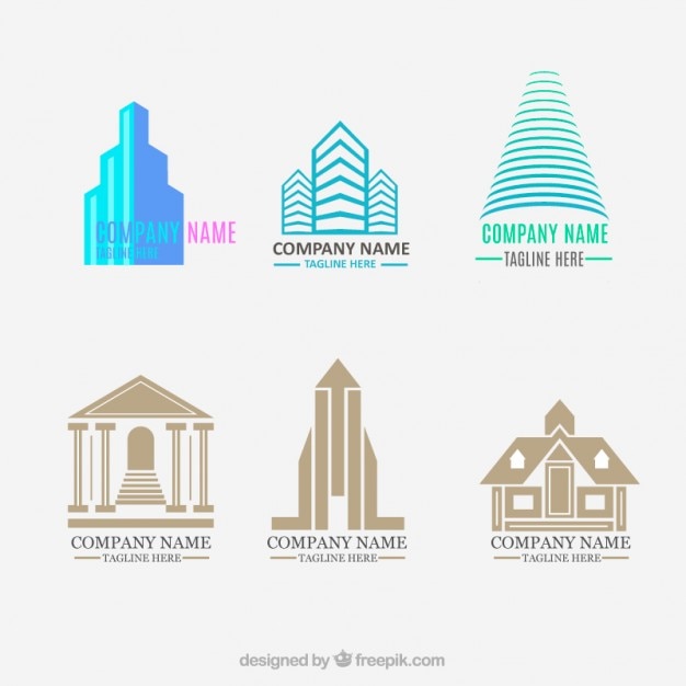 Download Free Download This Free Vector Set Of Flat And Modern Real Estate Logos Use our free logo maker to create a logo and build your brand. Put your logo on business cards, promotional products, or your website for brand visibility.