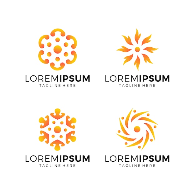 Download Free Set Of Flower Logo Collection Orange Color Premium Vector Use our free logo maker to create a logo and build your brand. Put your logo on business cards, promotional products, or your website for brand visibility.
