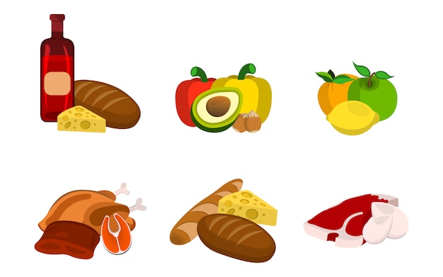 Premium Vector | Set of food icons