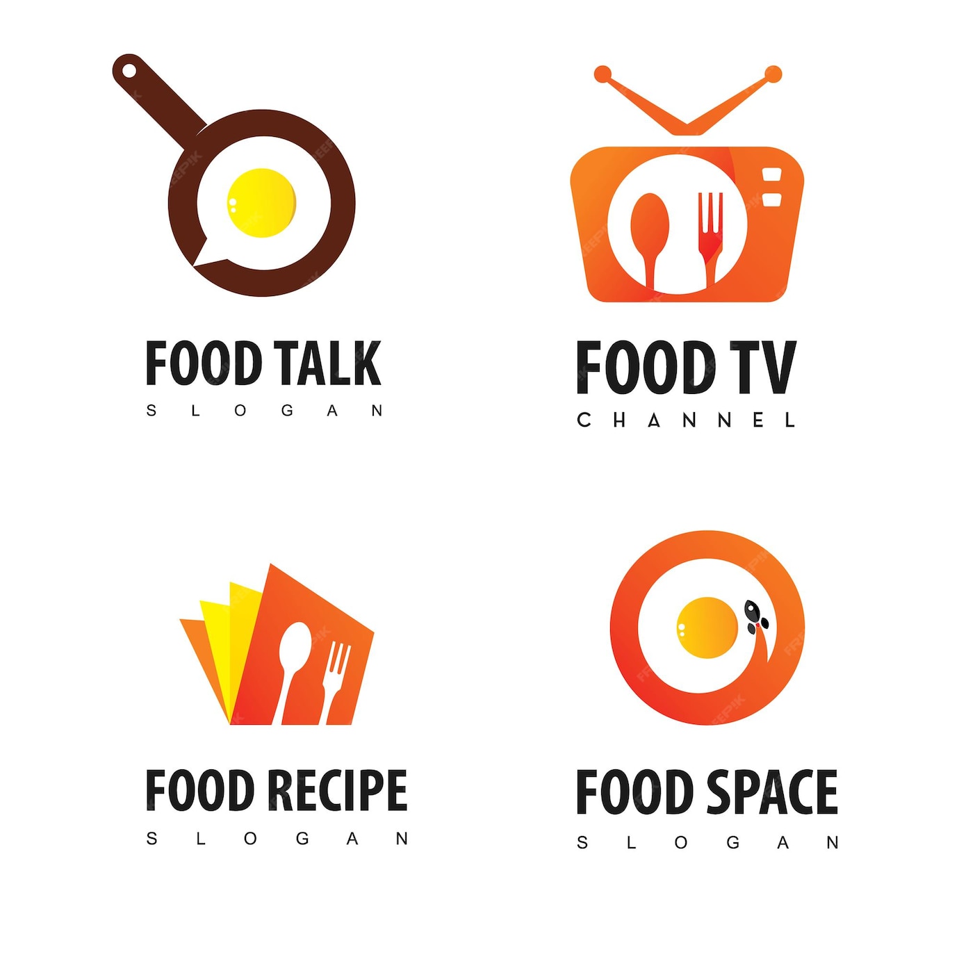 premium-vector-set-of-food-recipe-and-food-channel-logo