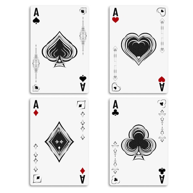 Premium Vector Set Four Aces For Playing Poker And Casino