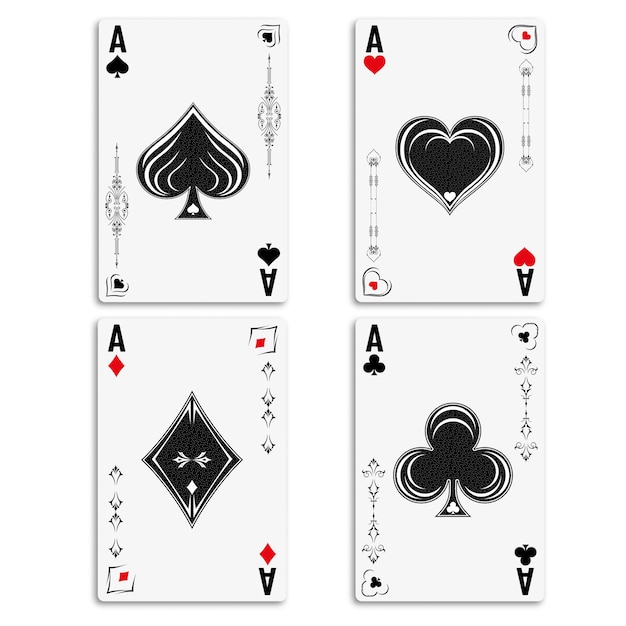 Premium Vector Set Four Aces For Playing Poker And Casino