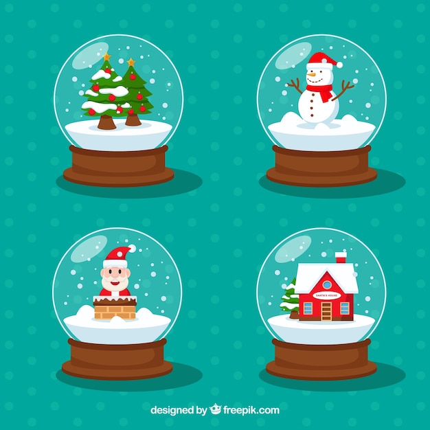 Free Vector | Set of four christmas snowballs