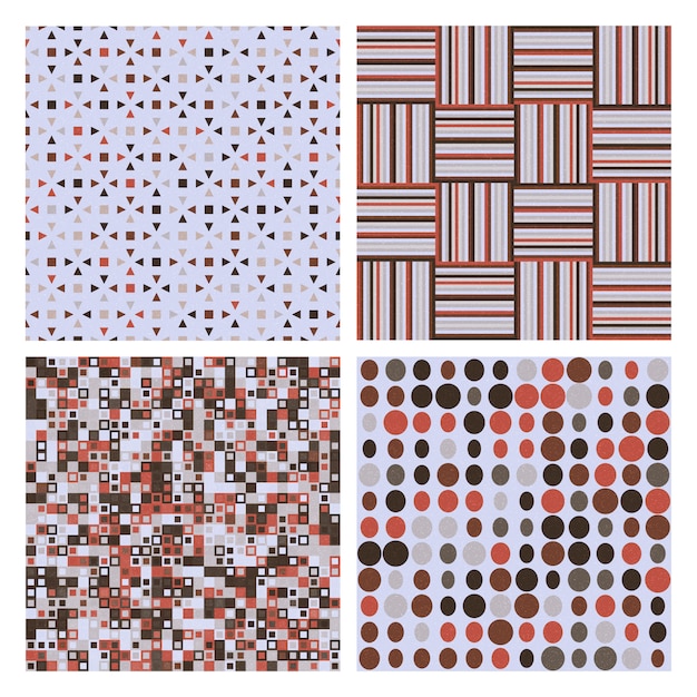 Set of four decorative retro seamless patterns. vector seamless texture for wallpapers, pattern fills Premium Vector