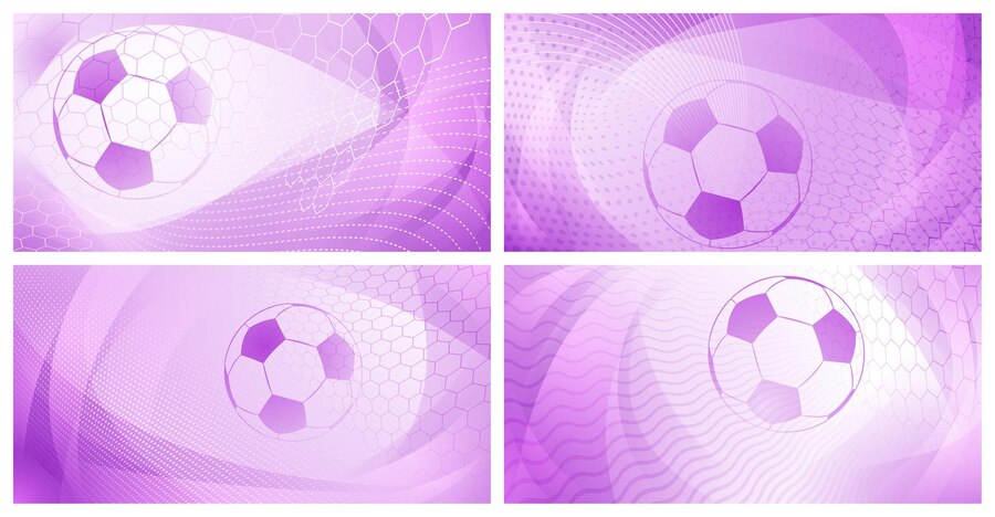 Premium Vector | Set of four football or soccer backgrounds with big