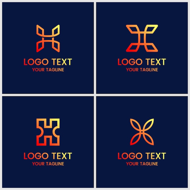 Download Free Set Of Four Luxury Letter H Logo Premium Vector Use our free logo maker to create a logo and build your brand. Put your logo on business cards, promotional products, or your website for brand visibility.