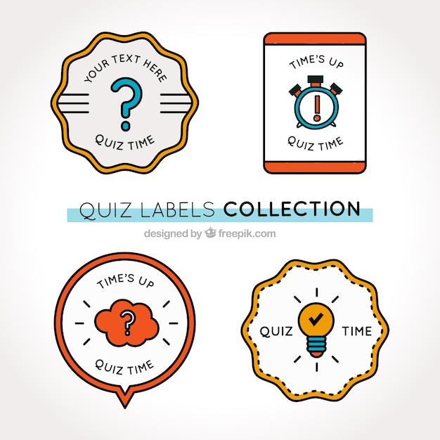 Download Free Download This Free Vector Set Of Four Quiz Labels With Geometric Use our free logo maker to create a logo and build your brand. Put your logo on business cards, promotional products, or your website for brand visibility.