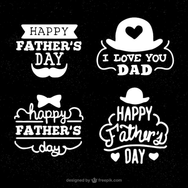 Free Vector | Set of four stickers for father's day