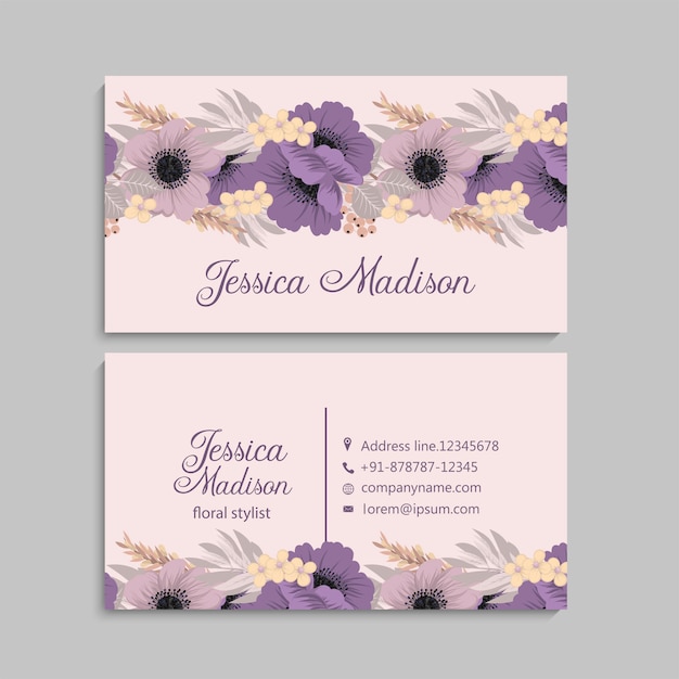Premium Vector Set of front and back of business card template
