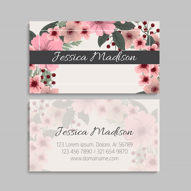 Premium Vector | Set of front and back of business card template