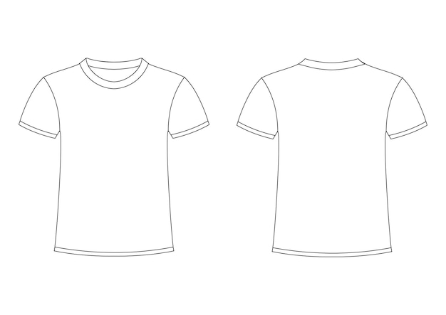 Premium Vector | Set of front and back shirts with white background ...