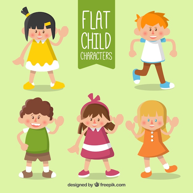 Free Vector | Set of funny kids