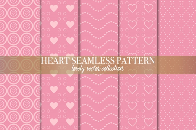 Premium Vector Set Of Geometric Pink Seamless Patterns