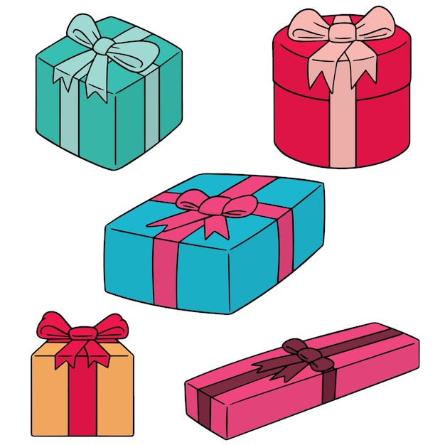 Set of gift  box  Premium Vector