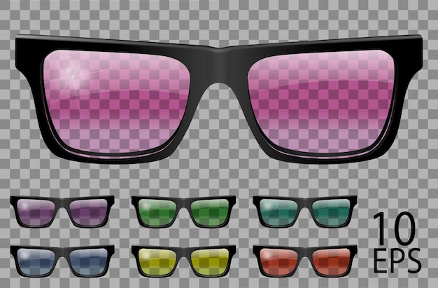 Premium Vector | Set glasses.trapezoid shape.transparent different