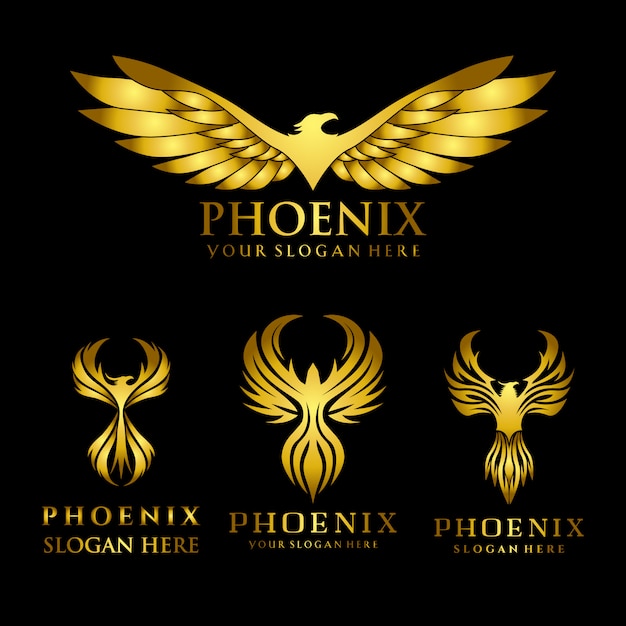 Download Free Set Of Gold Eagle Phoenix Logo Design Template Premium Vector Use our free logo maker to create a logo and build your brand. Put your logo on business cards, promotional products, or your website for brand visibility.