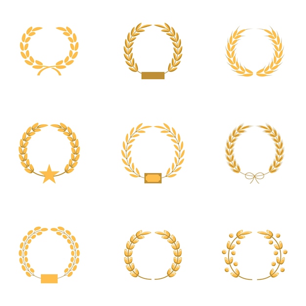 Download Free Set Of Gold Wheat Circle Logo Template Vector Premium Vector Use our free logo maker to create a logo and build your brand. Put your logo on business cards, promotional products, or your website for brand visibility.