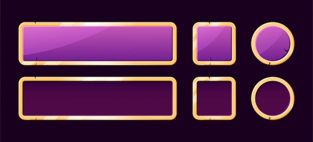 Premium Vector Set Of Golden Game Ui Banner Button