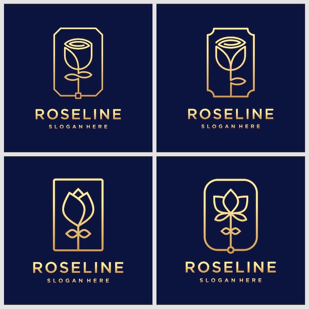 Download Free Set Of Golden Minimalist Elegant Flower Rose Beauty Cosmetics Use our free logo maker to create a logo and build your brand. Put your logo on business cards, promotional products, or your website for brand visibility.
