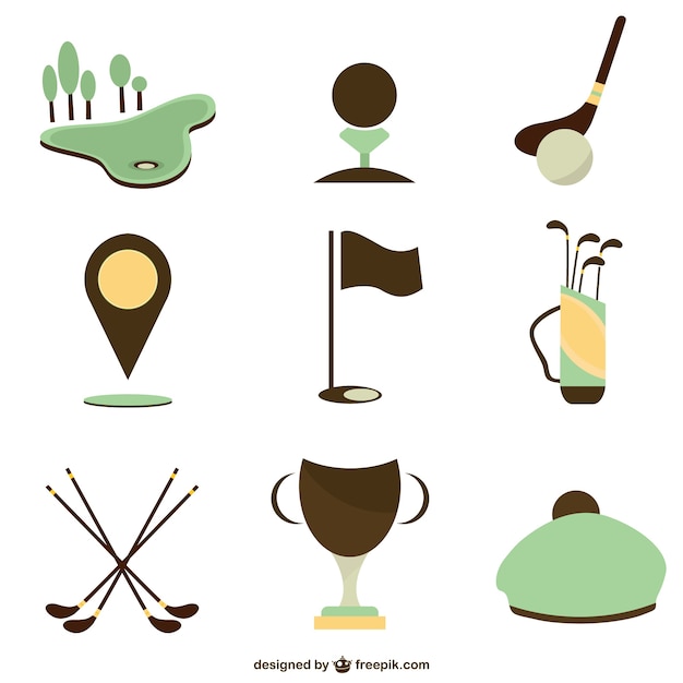 Download Free Vector | Set of golf icons