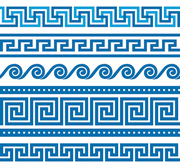 Premium Vector Set of greek borders