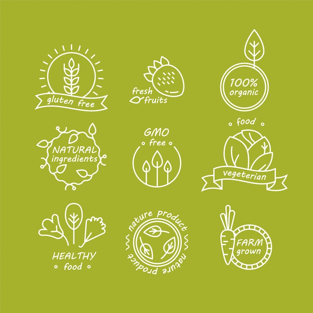 Download Free Set Of Green And Organic Products Labels Premium Vector Use our free logo maker to create a logo and build your brand. Put your logo on business cards, promotional products, or your website for brand visibility.