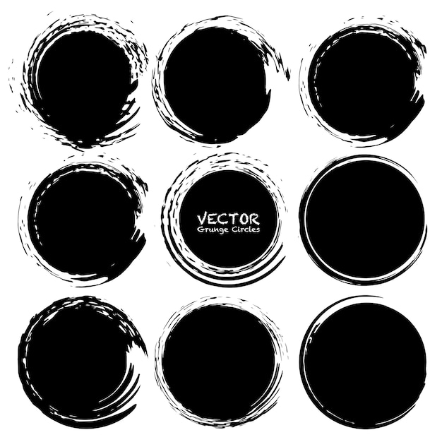 Set Of Grunge Circles Grunge Round Shapes Vector Premium Download