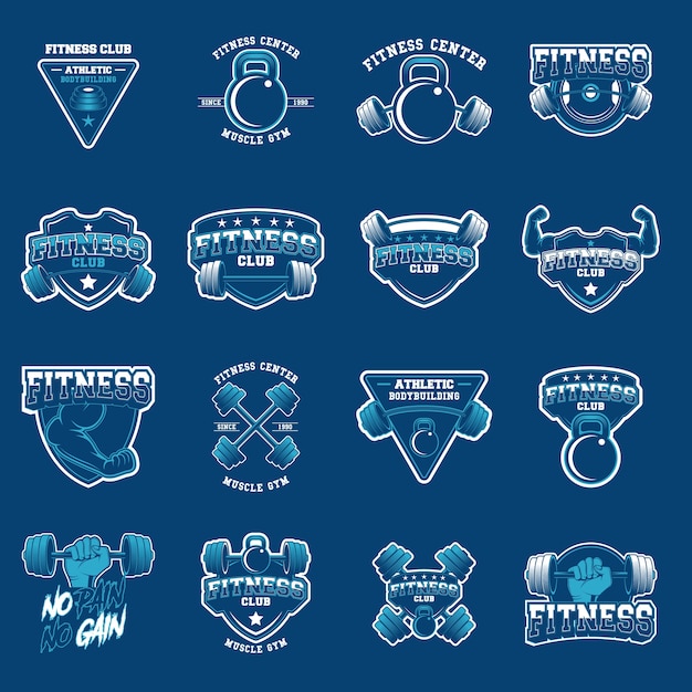 Download Free Set For The Gym Logo Premium Vector Use our free logo maker to create a logo and build your brand. Put your logo on business cards, promotional products, or your website for brand visibility.