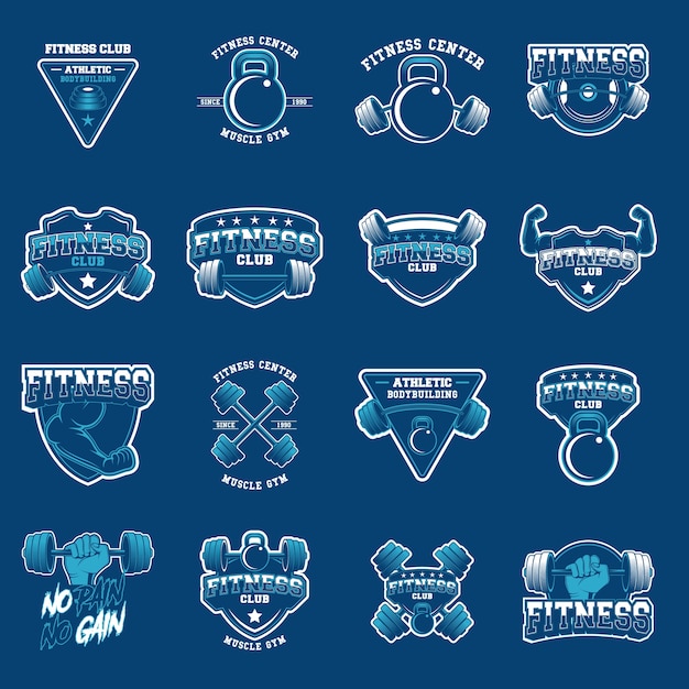 Set for the gym logo Vector | Premium Download