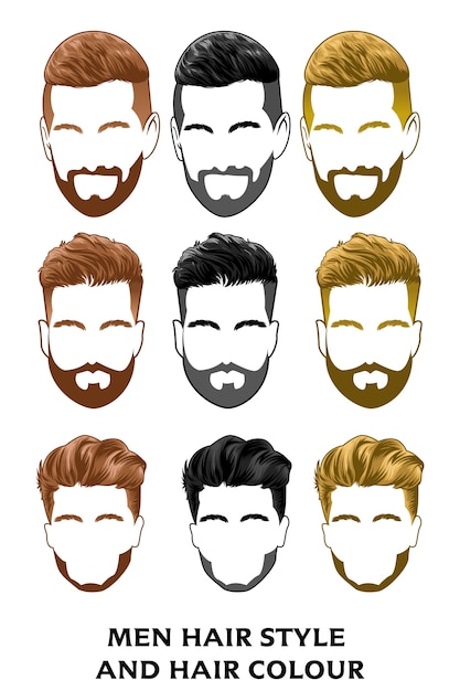 Set Of Hair Men Style Hair Cut For Barber Source Catalog Premium