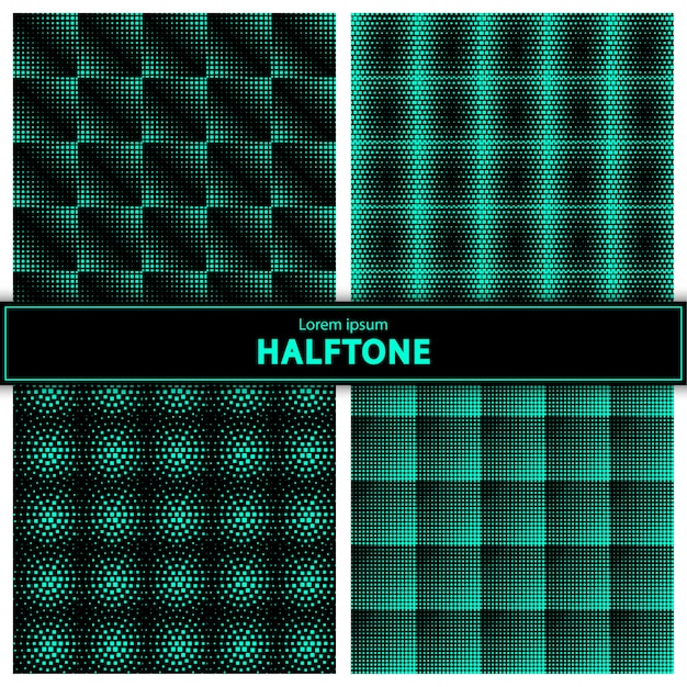 Set of halftone background | Premium Vector