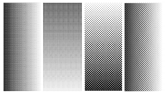 Premium Vector | Set of halftone patterns