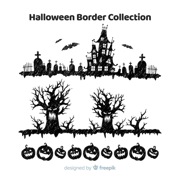 Download Set of halloween borders Vector | Free Download
