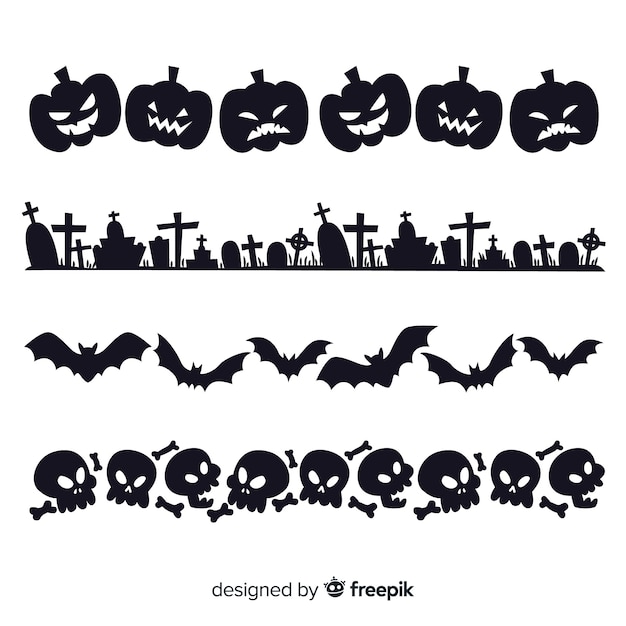 Free Vector | Set of halloween borders